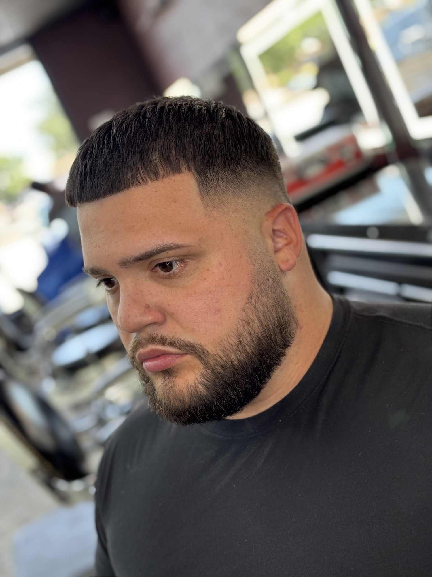Textured Crop + Beard haircut by Jhoel at God Level Barbershop