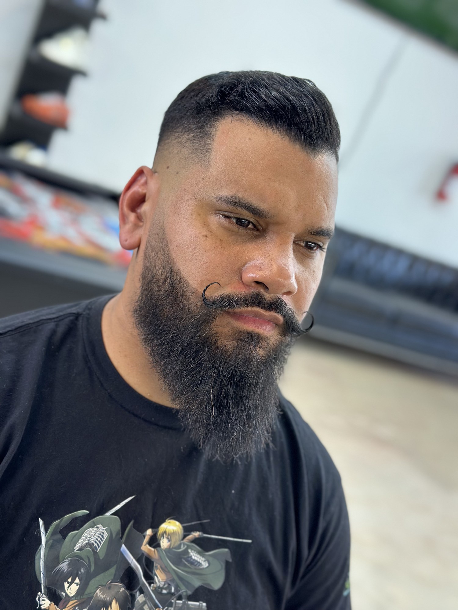 Fade + Full Beard haircut by Jhoel at God Level Barbershop