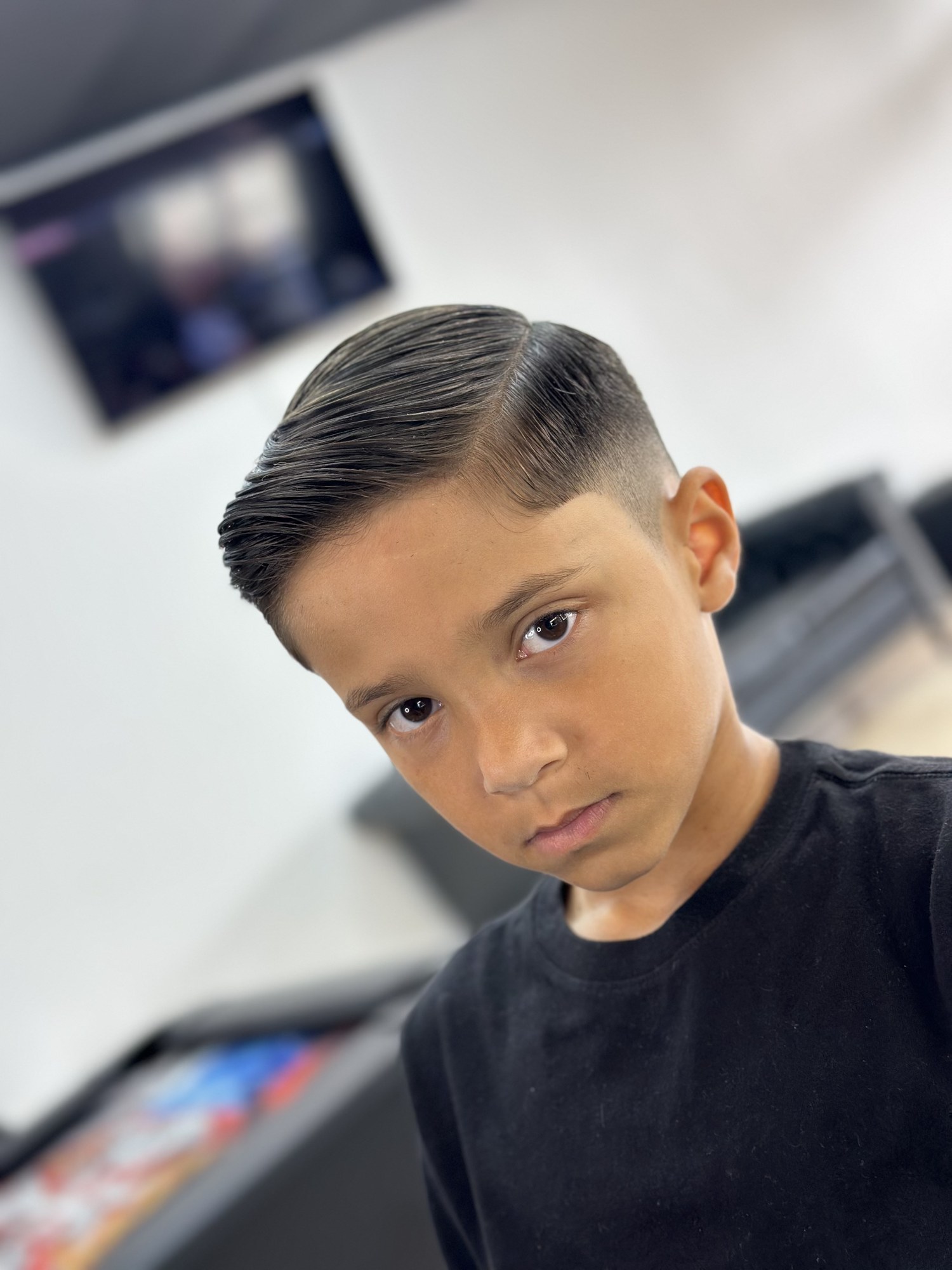 Kids Side Part haircut by Jhoel at God Level Barbershop